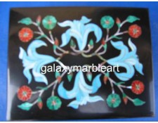 Black marble inlay work jewellery  box-RE34122